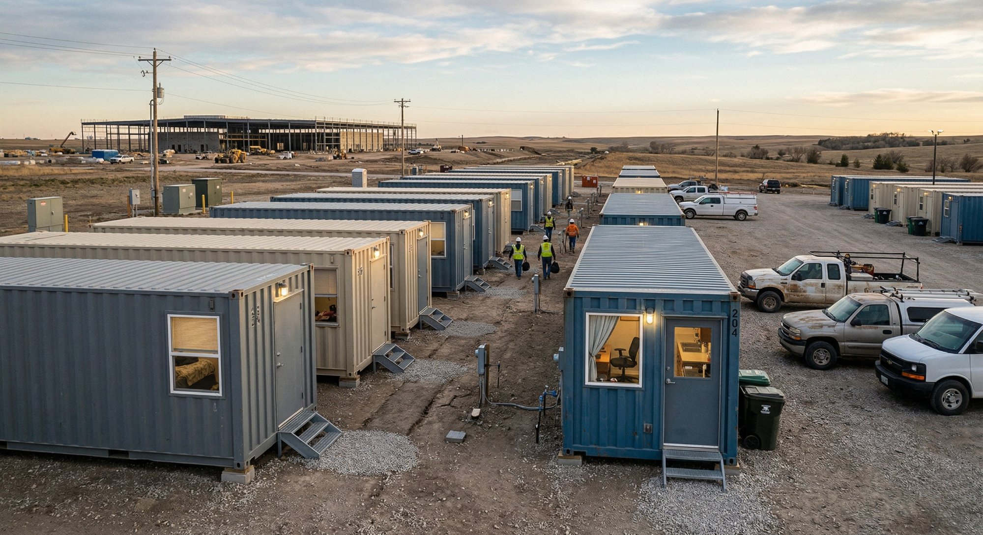 Capsul workforce housing camp — 80-unit deployment, delivered fully built, ready for installation